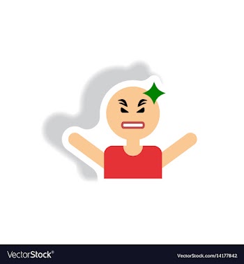 Stylish icon in label tag sticky man headache vector image