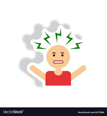 Stylish icon in label tag sticky man headache vector image