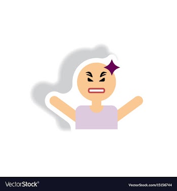 Stylish icon in label tag sticky man headache vector image