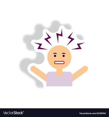 Stylish icon in label tag sticky man headache vector image