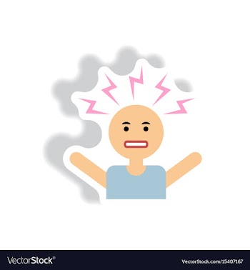 Stylish icon in label tag sticky man headache vector image