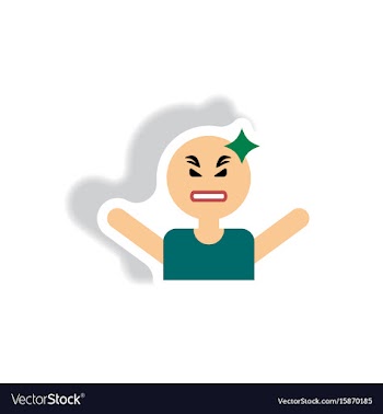 Stylish icon in label tag sticky man headache vector image