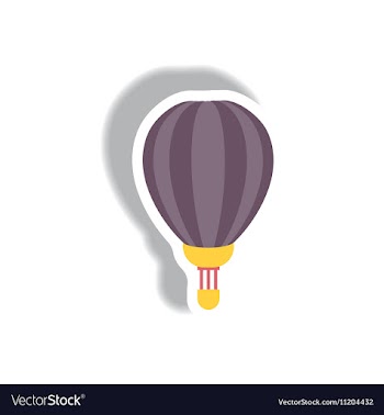 Stylish icon in paper sticker style air balloon vector image