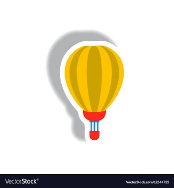 Stylish icon in paper sticker style air balloon vector image