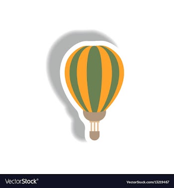 Stylish icon in paper sticker style air balloon vector image