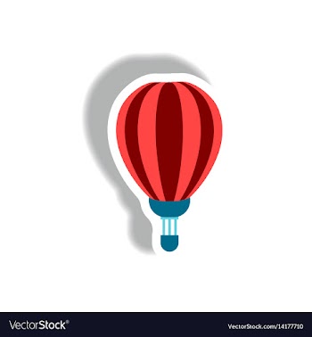 Stylish icon in paper sticker style air balloon vector image