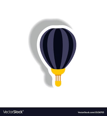 Stylish icon in paper sticker style air balloon vector image