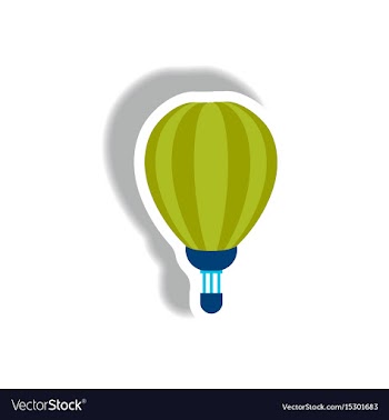 Stylish icon in paper sticker style air balloon vector image