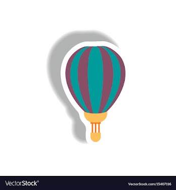 Stylish icon in paper sticker style air balloon vector image