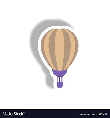 Stylish icon in paper sticker style air balloon vector image