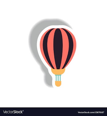 Stylish icon in paper sticker style air balloon vector image