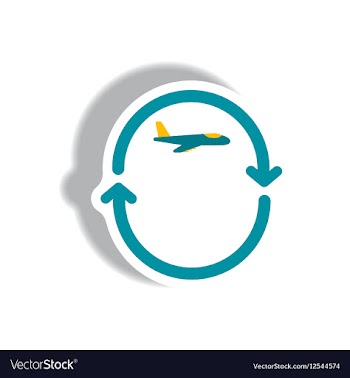 Stylish icon in paper sticker style airplane vector image