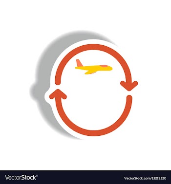 Stylish icon in paper sticker style airplane vector image