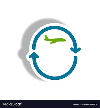 Stylish icon in paper sticker style airplane vector image
