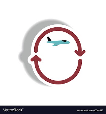 Stylish icon in paper sticker style airplane vector image