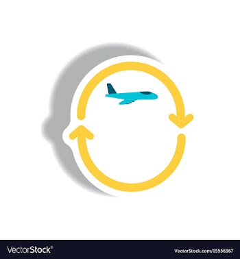 Stylish icon in paper sticker style airplane vector image