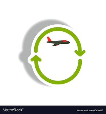 Stylish icon in paper sticker style airplane vector image