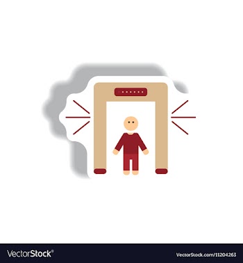 Stylish icon in paper sticker style airport vector image