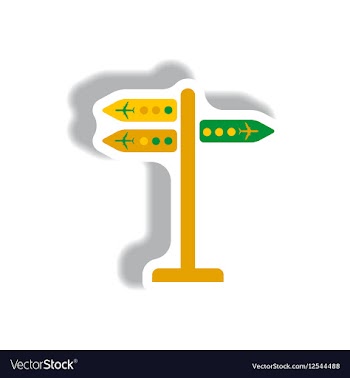 Stylish icon in paper sticker style airport vector image