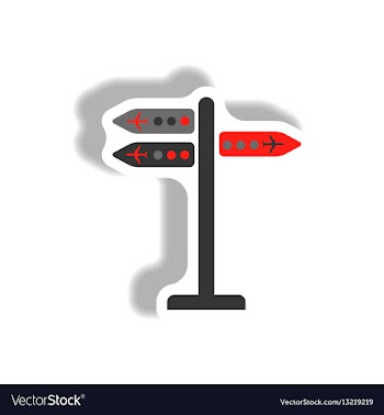 Stylish icon in paper sticker style airport vector image