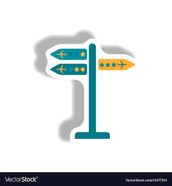 Stylish icon in paper sticker style airport vector image
