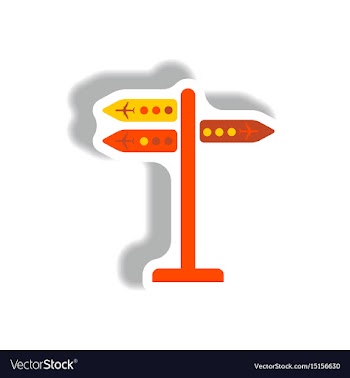 Stylish icon in paper sticker style airport vector image