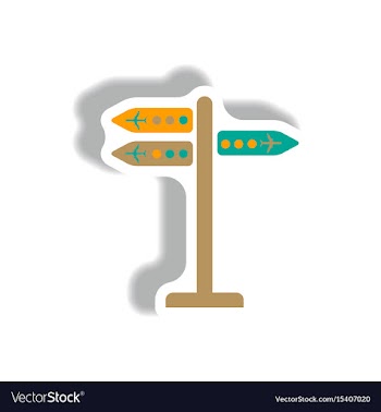 Stylish icon in paper sticker style airport vector image