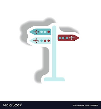Stylish icon in paper sticker style airport vector image