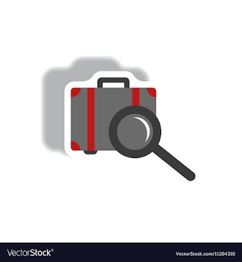 Stylish icon in paper sticker style baggage vector image