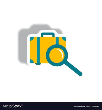 Stylish icon in paper sticker style baggage vector image