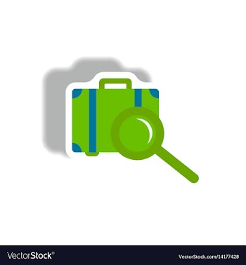 Stylish icon in paper sticker style baggage vector image