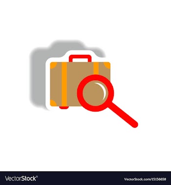 Stylish icon in paper sticker style baggage vector image