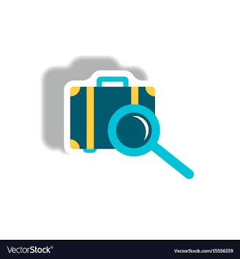 Stylish icon in paper sticker style baggage vector image