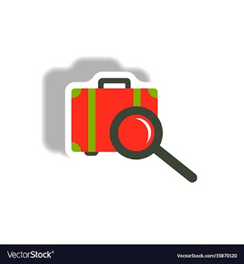 Stylish icon in paper sticker style baggage vector image