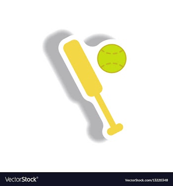 Stylish icon in paper sticker style ball baseball vector image