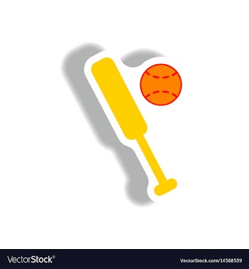 Stylish icon in paper sticker style ball baseball vector image