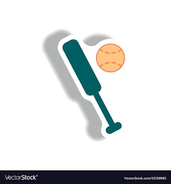 Stylish icon in paper sticker style ball baseball vector image