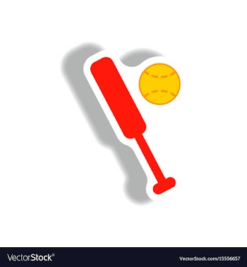 Stylish icon in paper sticker style ball baseball vector image