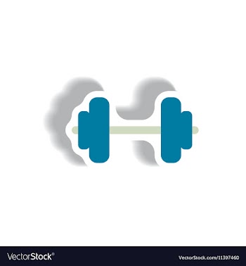 Stylish icon in paper sticker style barbell sport vector image