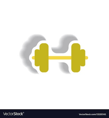 Stylish icon in paper sticker style barbell sport vector image