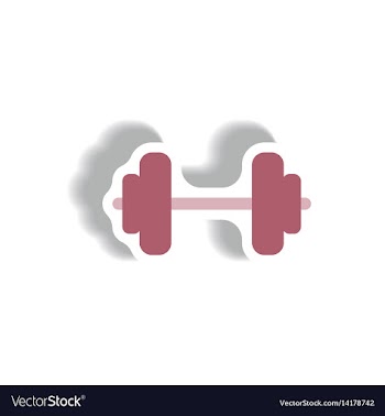 Stylish icon in paper sticker style barbell sport vector image