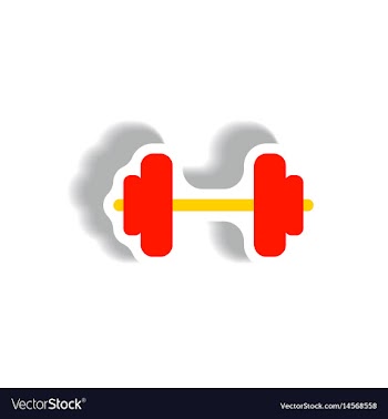 Stylish icon in paper sticker style barbell sport vector image