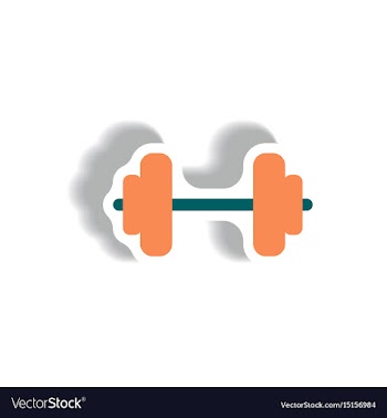 Stylish icon in paper sticker style barbell sport vector image