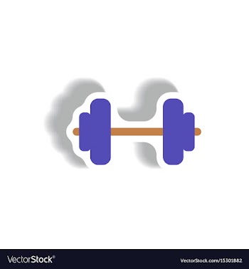 Stylish icon in paper sticker style barbell sport vector image