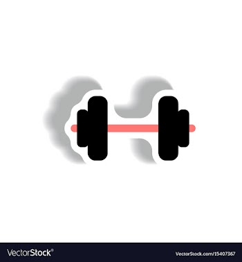 Stylish icon in paper sticker style barbell sport vector image