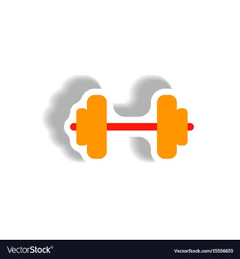 Stylish icon in paper sticker style barbell sport vector image