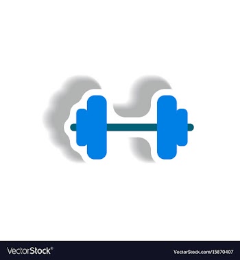 Stylish icon in paper sticker style barbell sport vector image