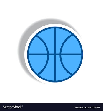 Stylish icon in paper sticker style Basketball vector image