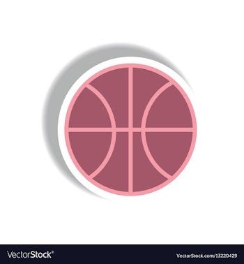 Stylish icon in paper sticker style basketball vector image