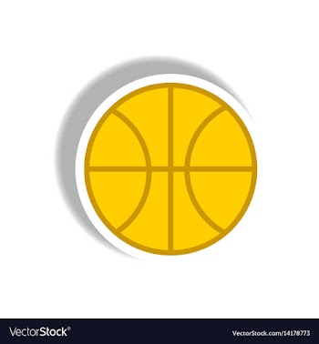 Stylish icon in paper sticker style basketball vector image